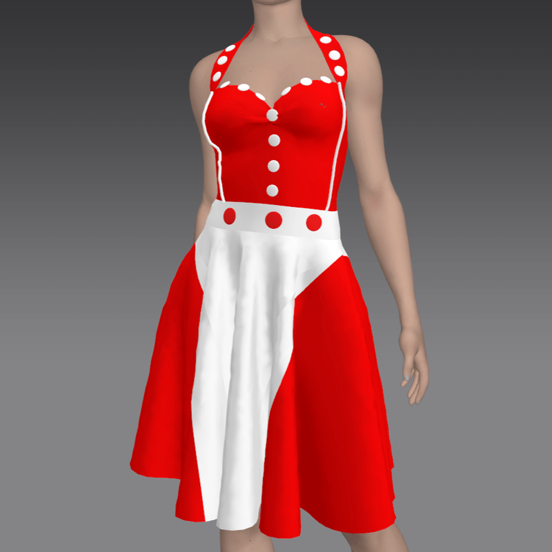 Elegant Red and White Dress
