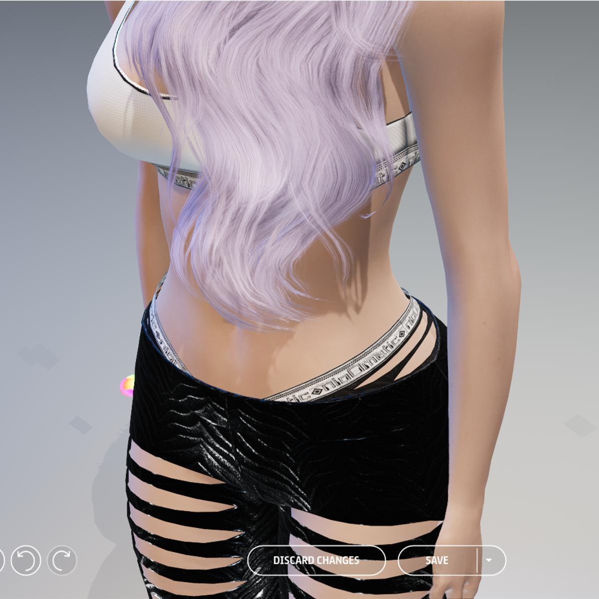 Black Zebra Ripped Leggings with Ripped Undies - Female