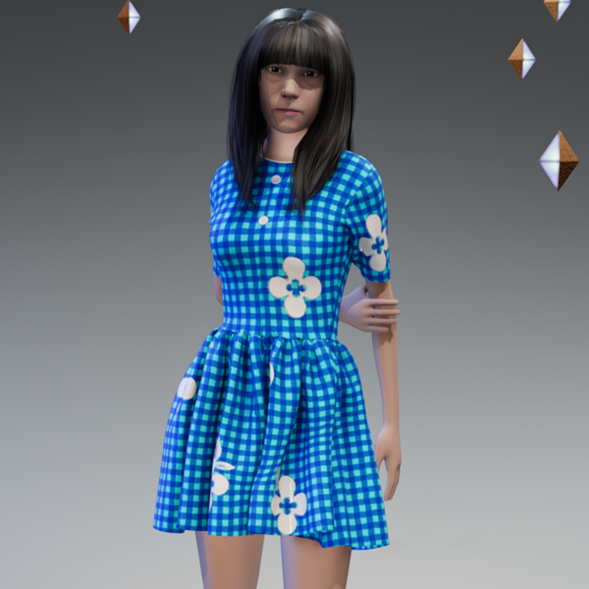 Checked Summer Button Dress