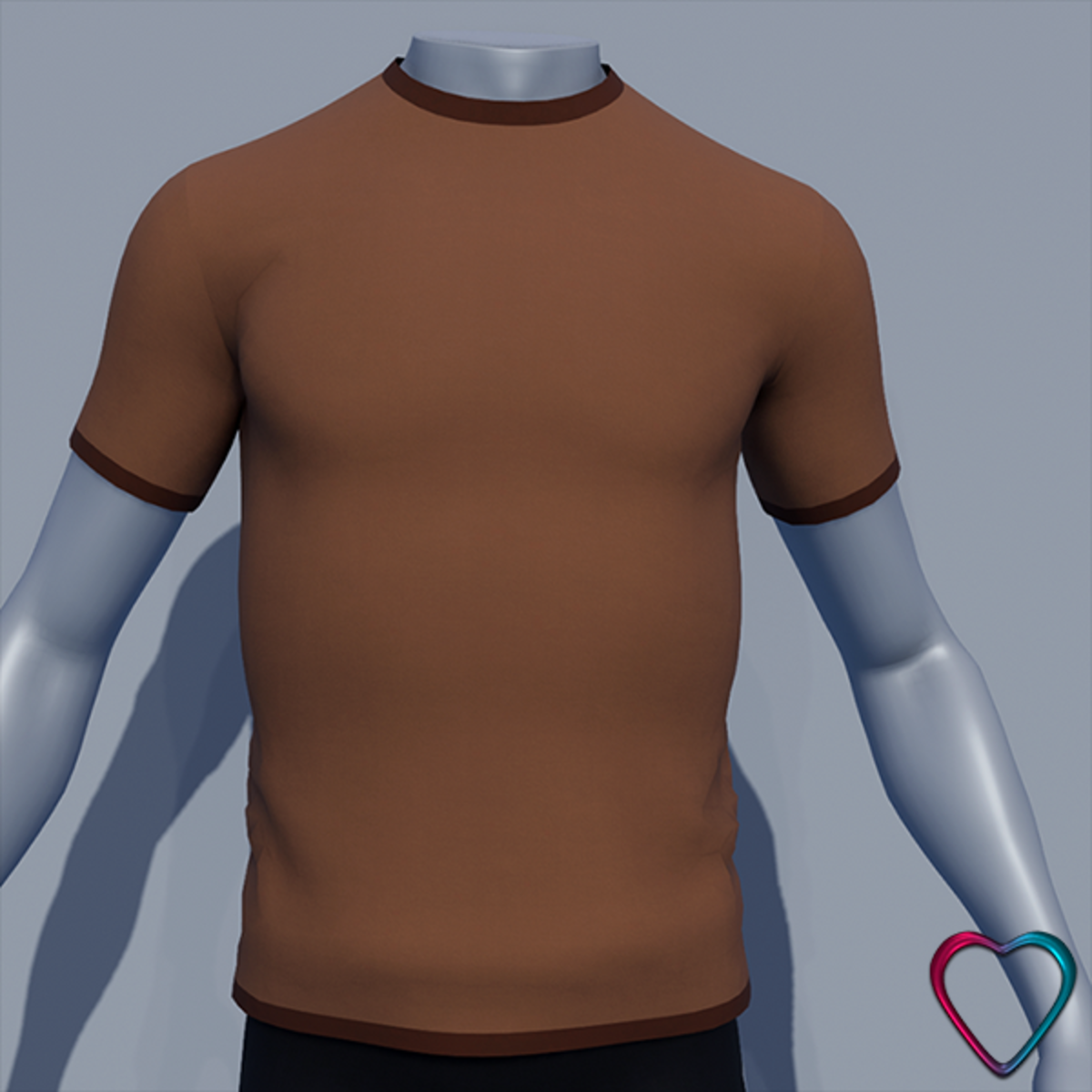 Men Plain TeeShirt - Brown