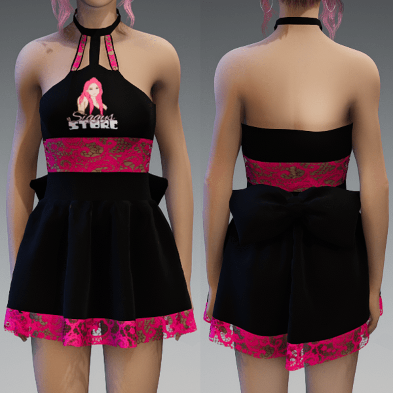 Siggys Store Cute Partydress with a Bow and Lace