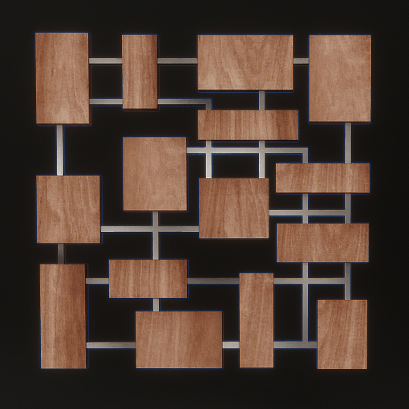 Wall Art Cubes Wood and Metal