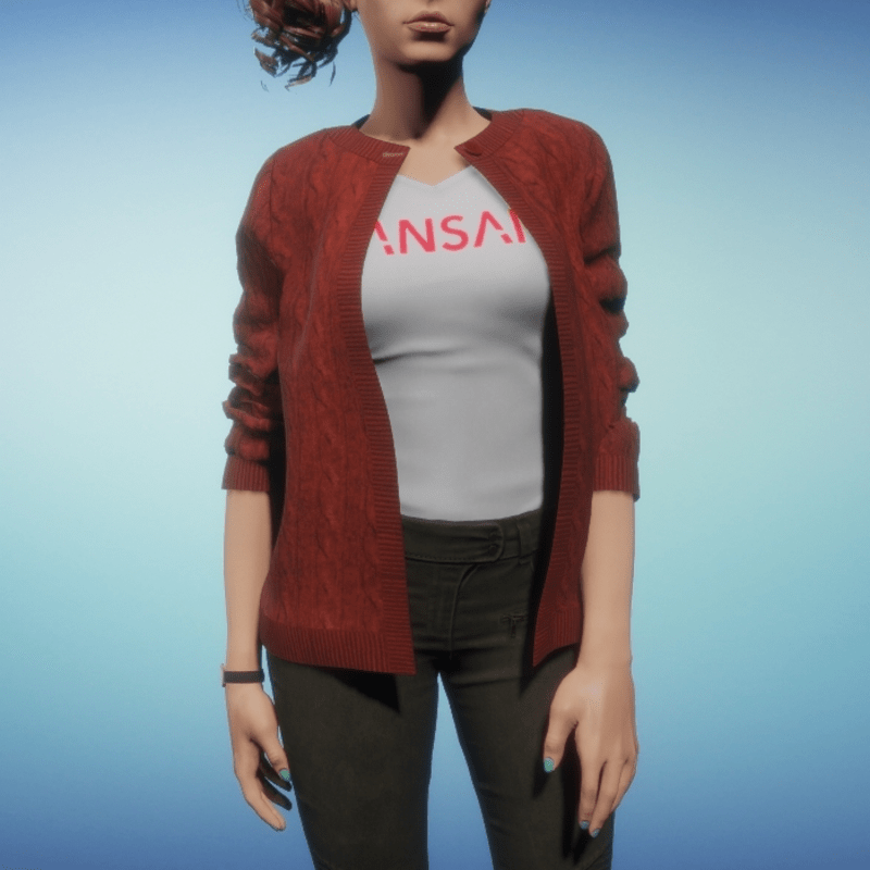 One Button Cardigan - Rust