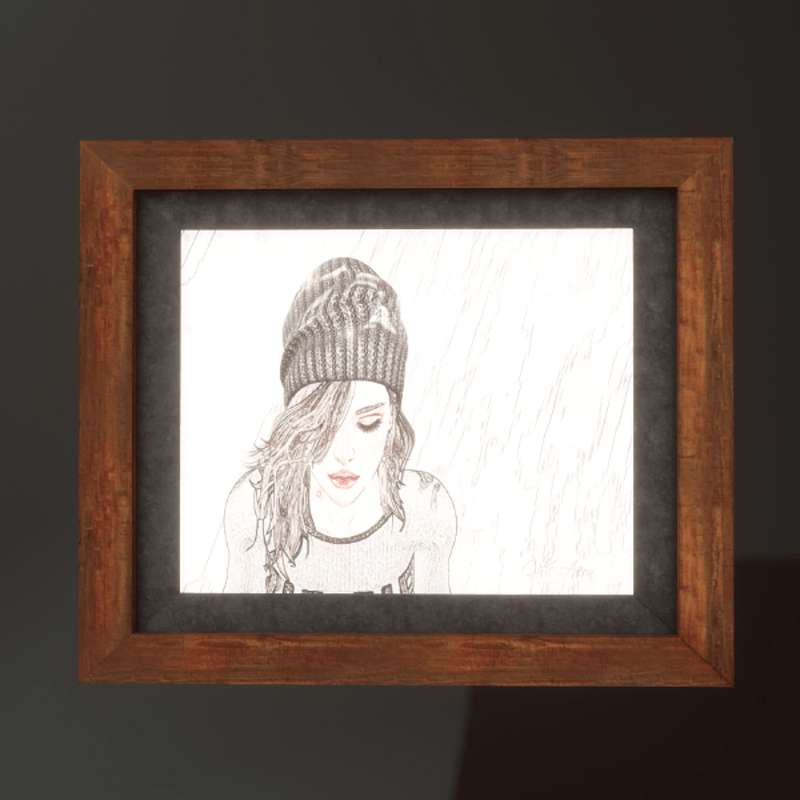 Walnut Frame with Gray Mat - Original Art