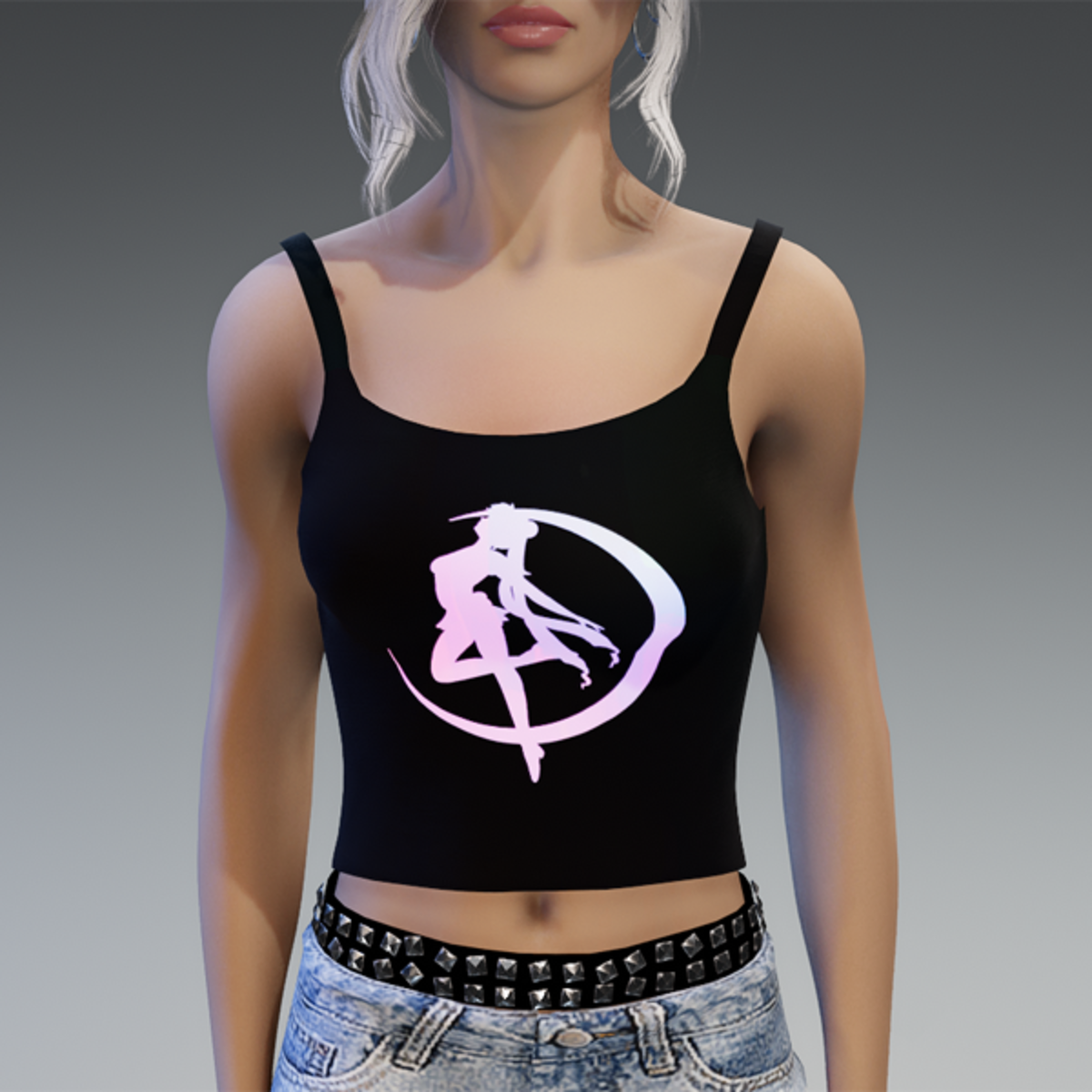 Glowing "Moonie Time" Top in Pink & Blue