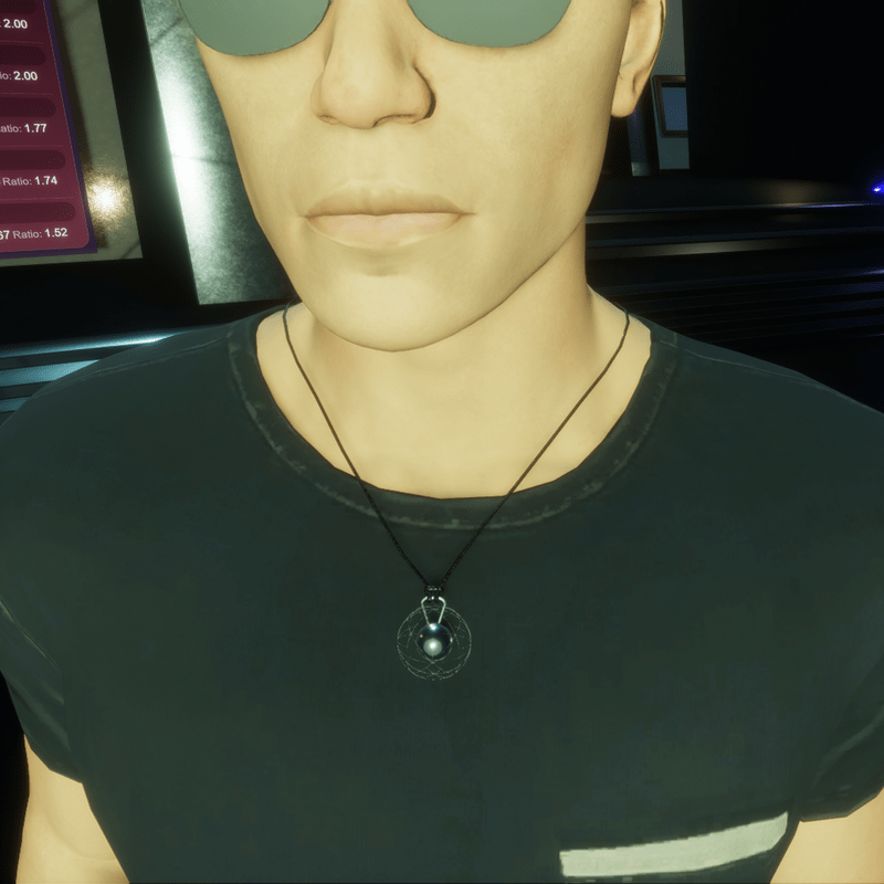 HoverDerby - Silver atom necklace (male)