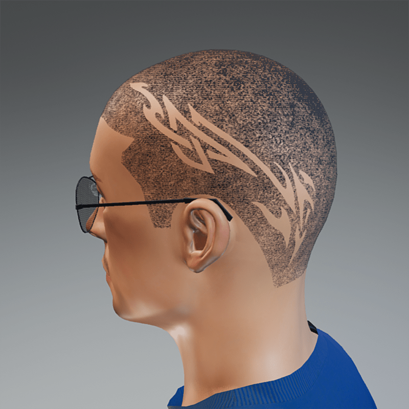 TKA shaved hair - Man