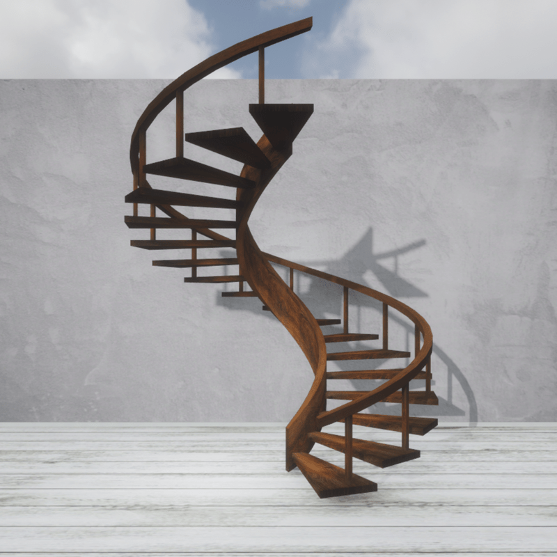 Spiral Stairs Old Walnut R