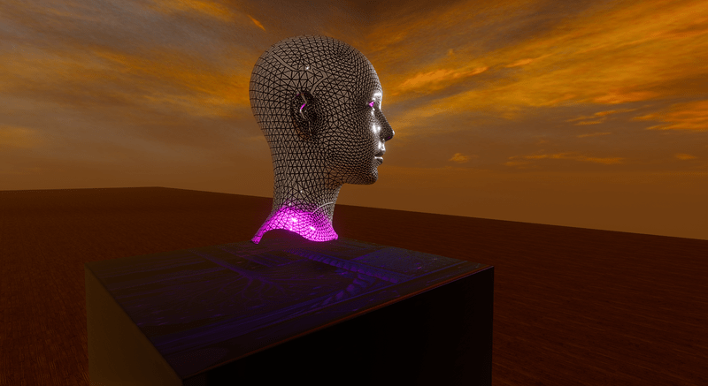 A Portrait Bust with attached lighting