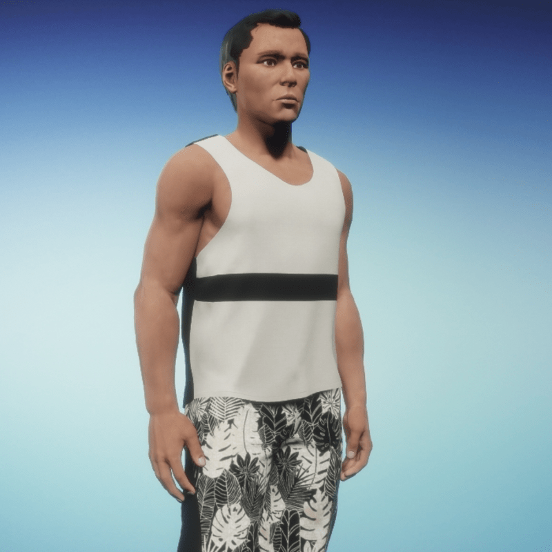 Mens Color Block Tank - black and white