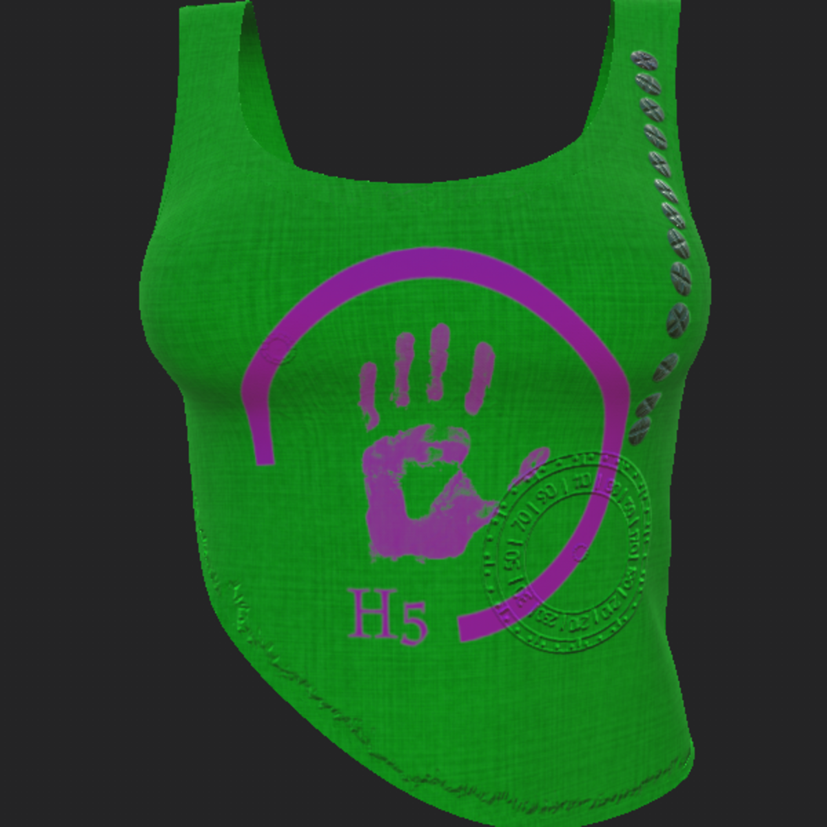 H5 shirt green violet