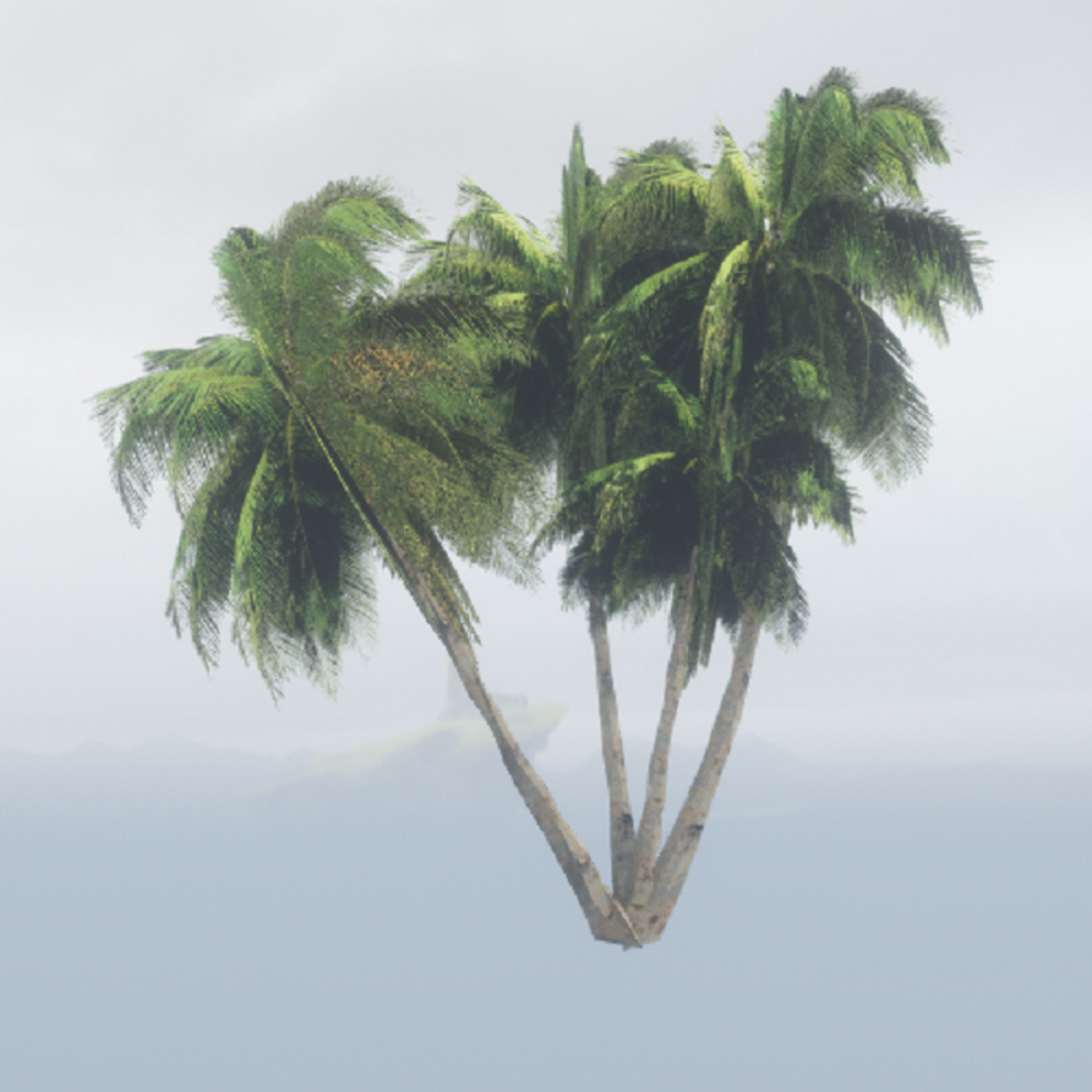 Tropical Palm Set with 4 Palms - Dark Green