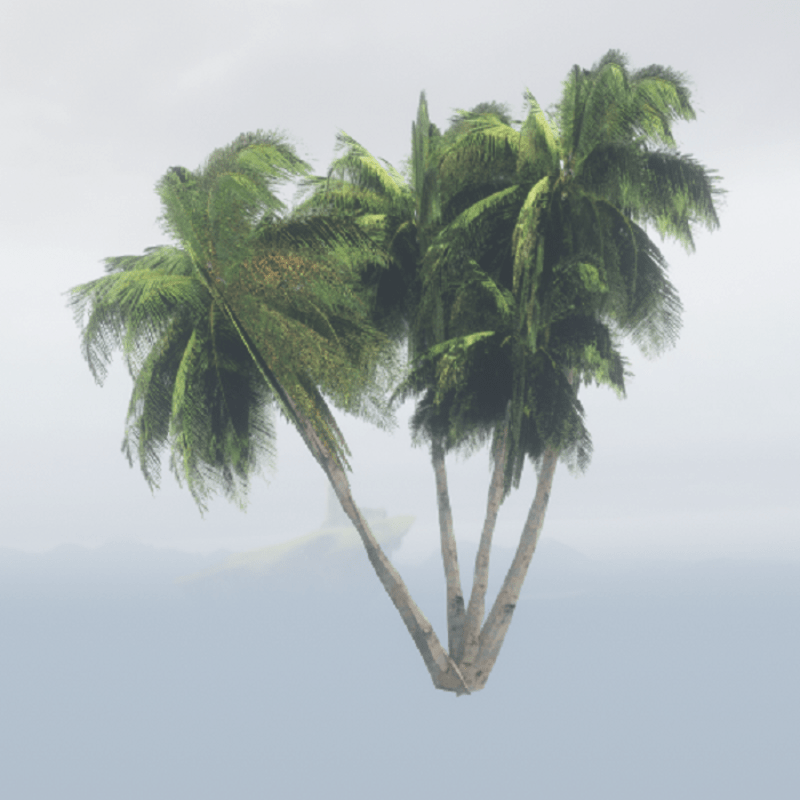 Tropical Palm Set with 4 Palms - Dark Green