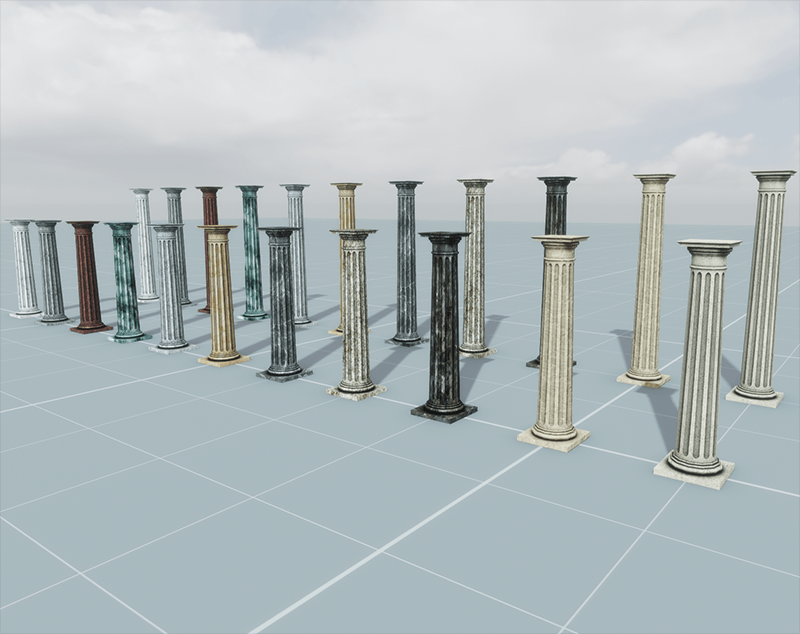 Fluted Doric Columns