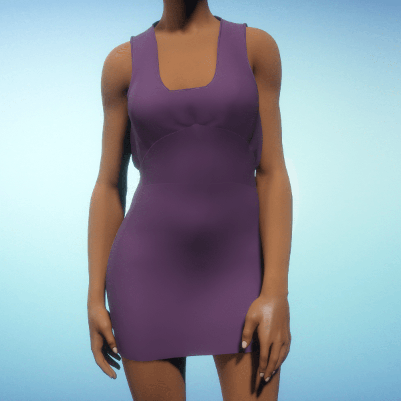 Bloused Mini Dress - Grape