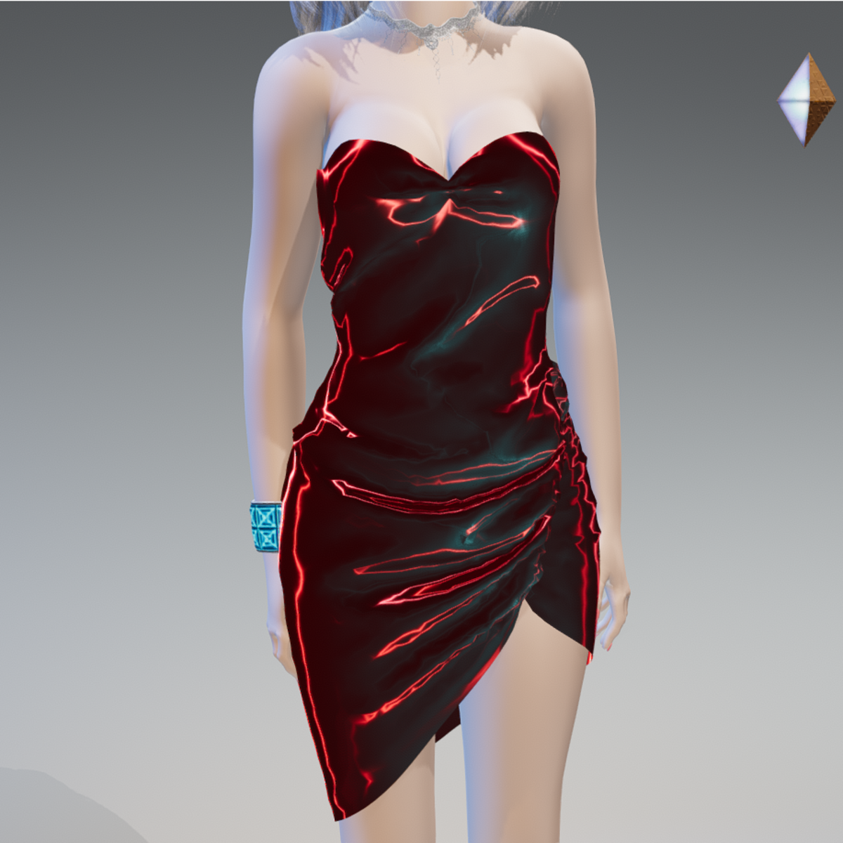 Red Side-Drape Cocktail Dress - Female