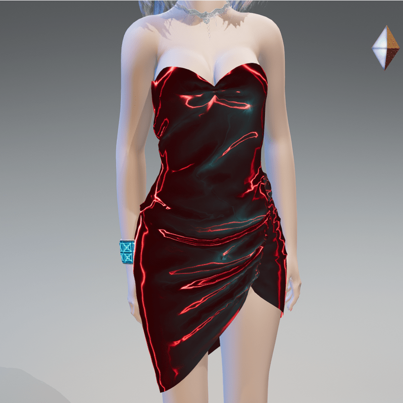 Red Side-Drape Cocktail Dress - Female