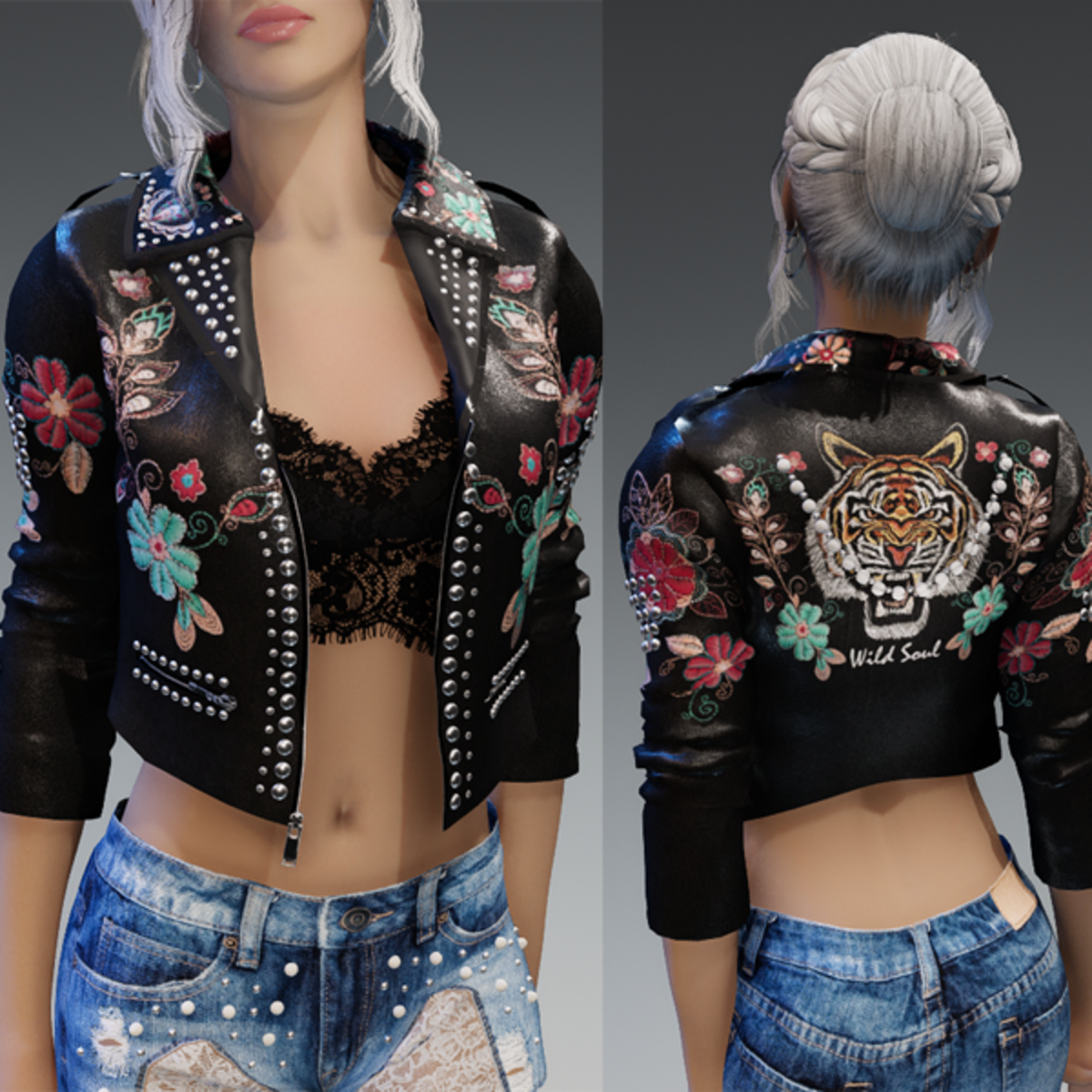 Leather Jacket "Rock'n'Tiger"