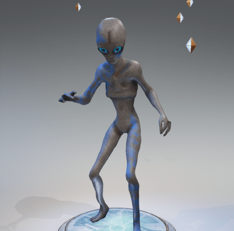 3 finger alien grey n blue decal avatar