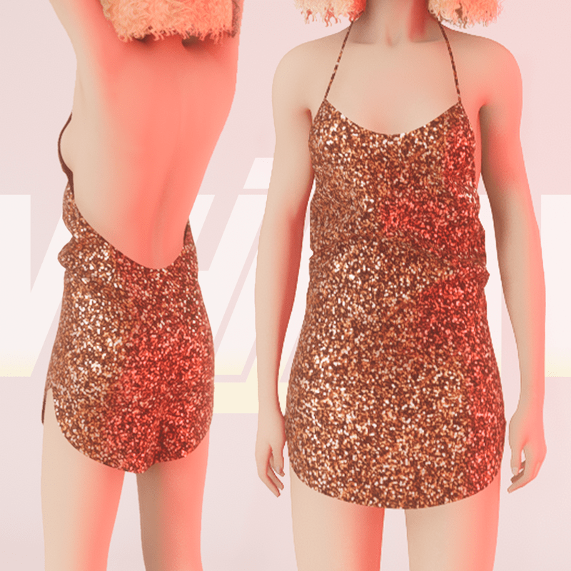 Gold Party Glitter Dress