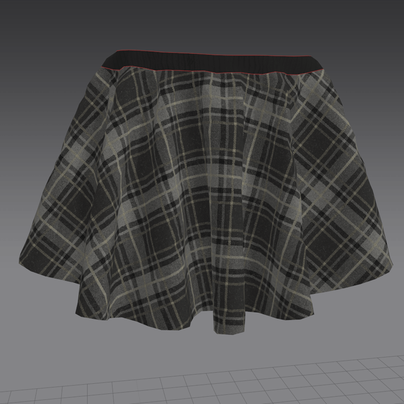 Short Casual Skirt | Grey Plaid