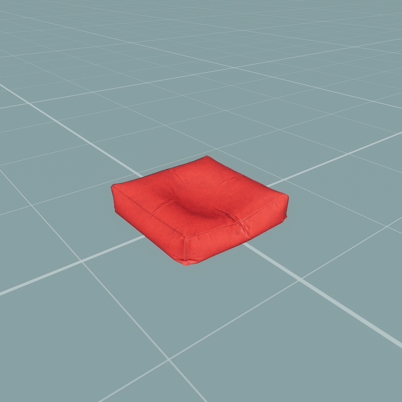 Cushion (Red, Sitting)