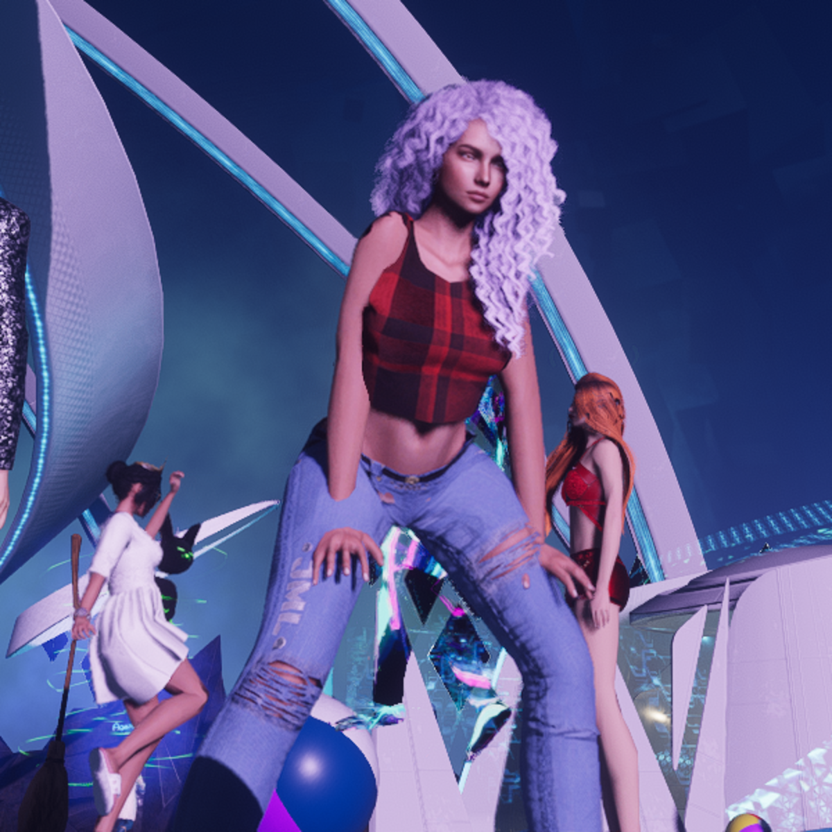 sleeveless crop (plaid)