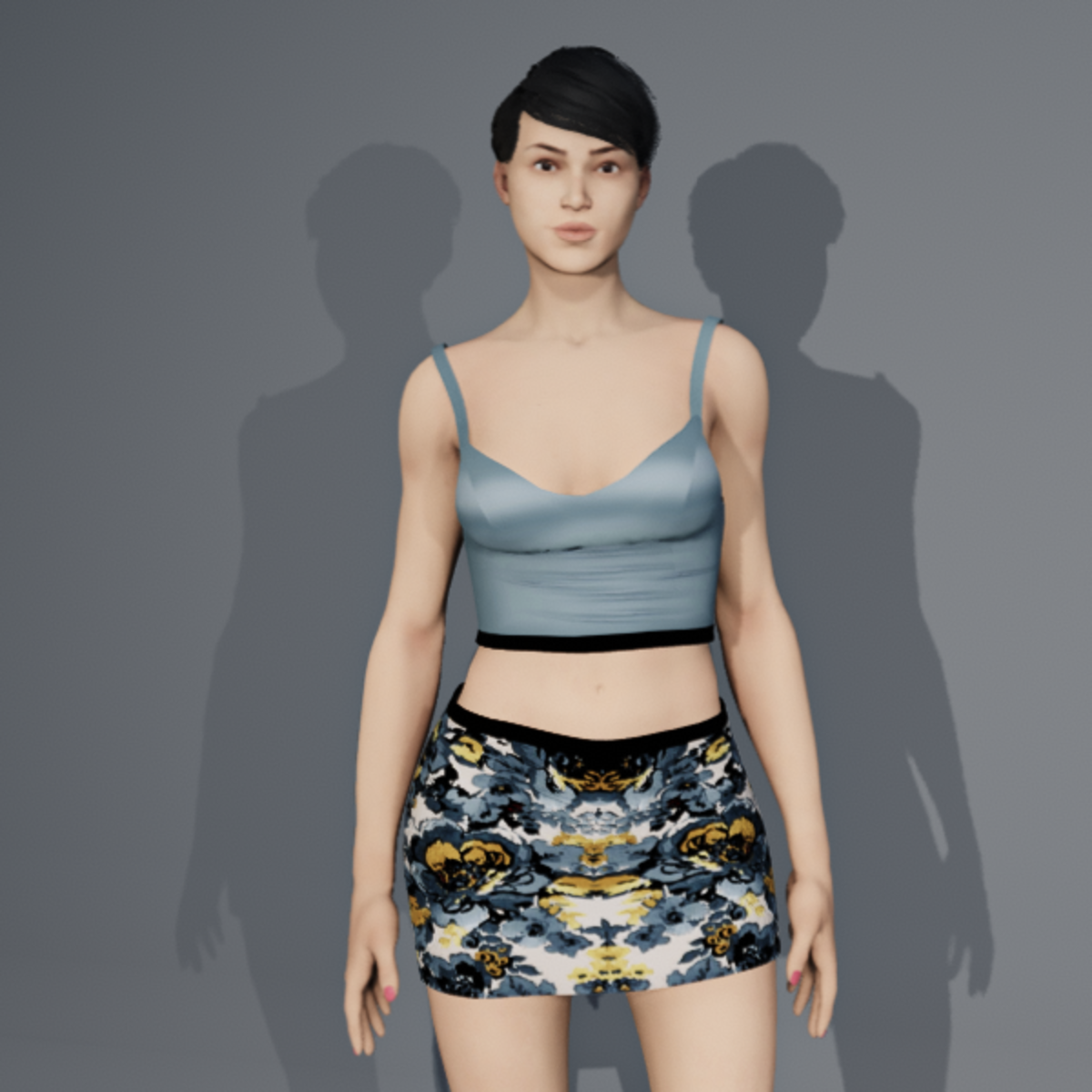 SOPHIE TOP AND SKIRT SET BLUE YELLOW