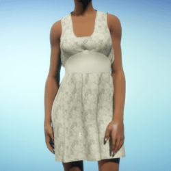 Flowery Apron Sundress - Cream