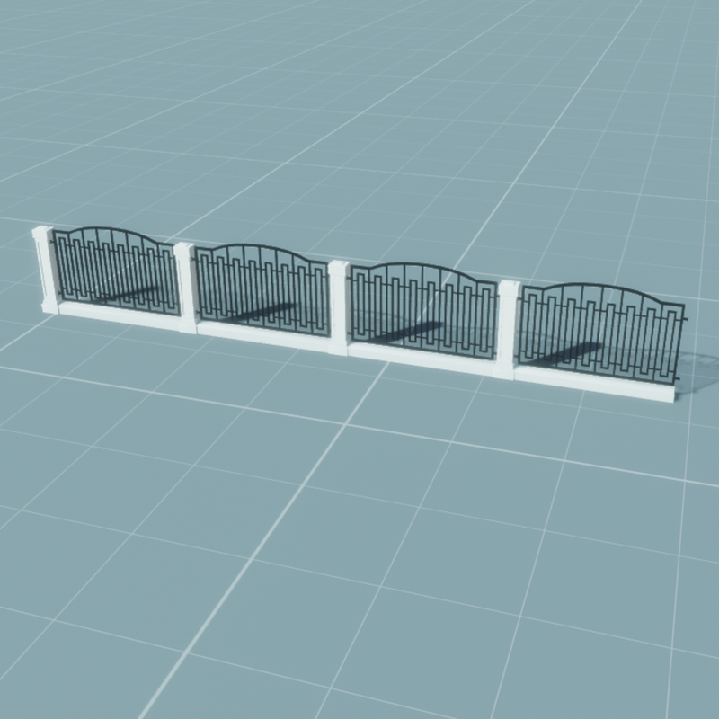 Metal/Marble Fence (Style2)