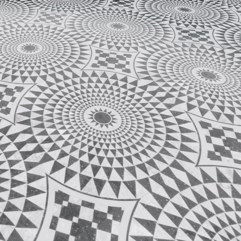 Italian Mosaic Floor /black and white