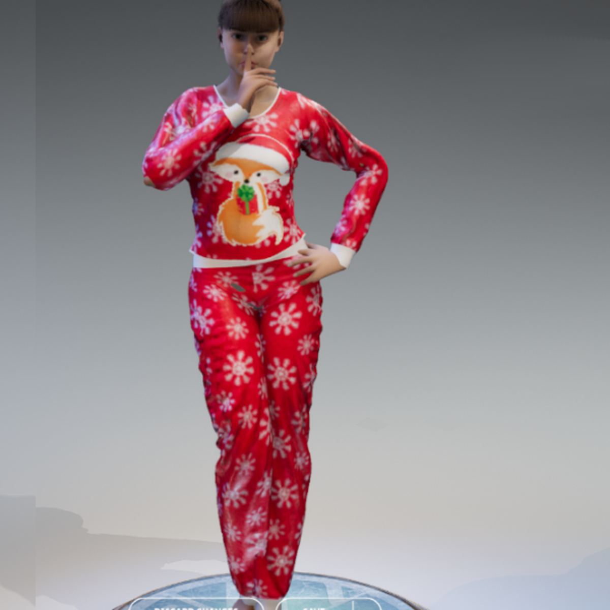 Christmas Pajama's with snowflakes and a cute fox