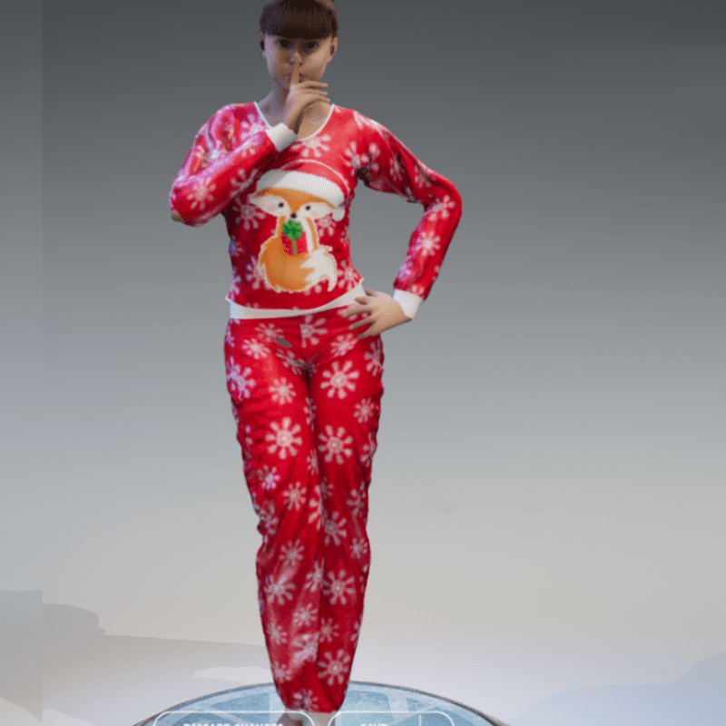 Christmas Pajama's with snowflakes and a cute fox