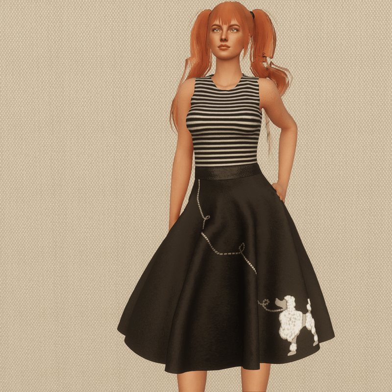 Poodle Skirt Dress - Black