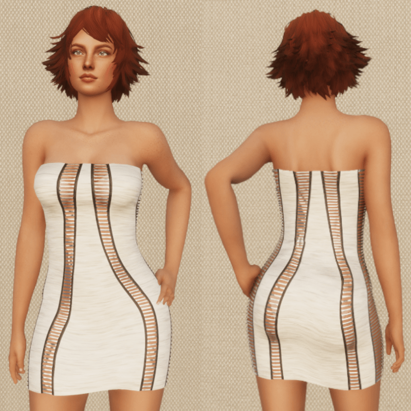 Razor Cut Dress - White