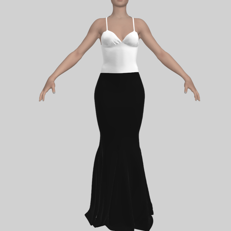 Black and White Evening Gown