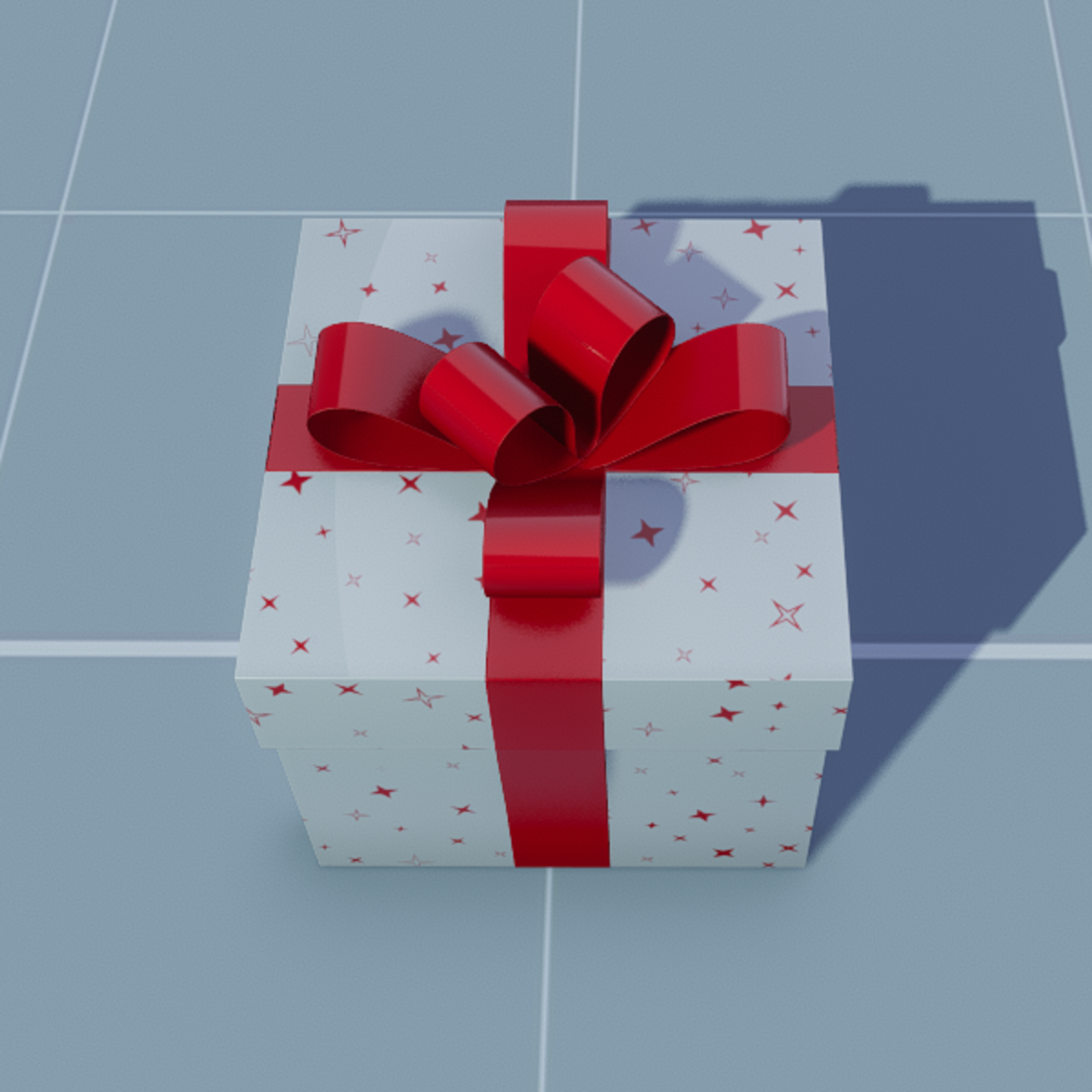 Gift Square(Pattern) with Red Bow