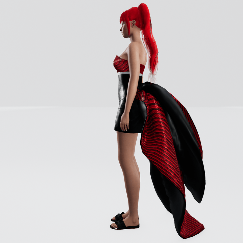 Firefly Bustle - Red and Black