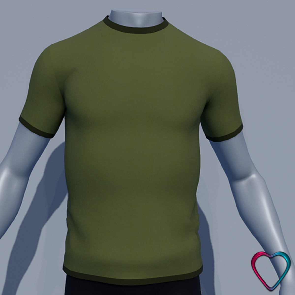 Men Plain TeeShirt - Green Khaki