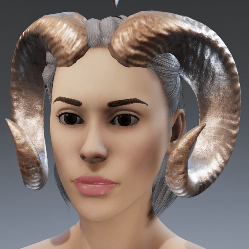 Spirit Of The Ram (Horns) - Tarnished Silver