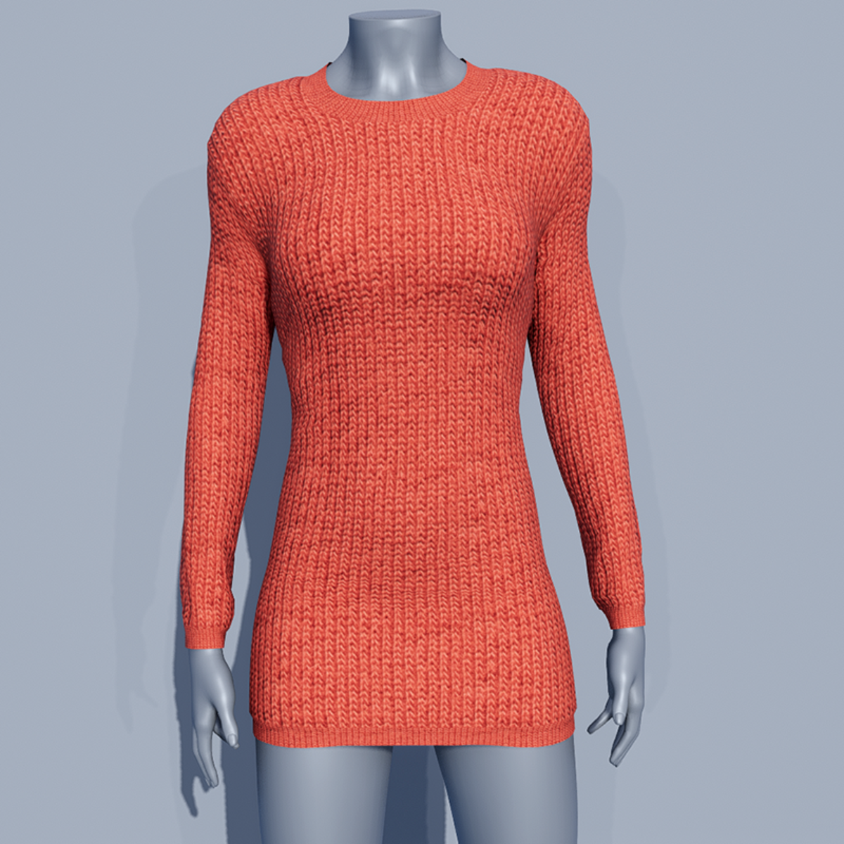 Winter Wool Sweater Pullover - Orange Summer Fig