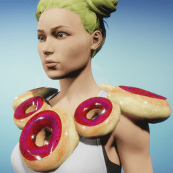 Female doughnut necklace - raspberry