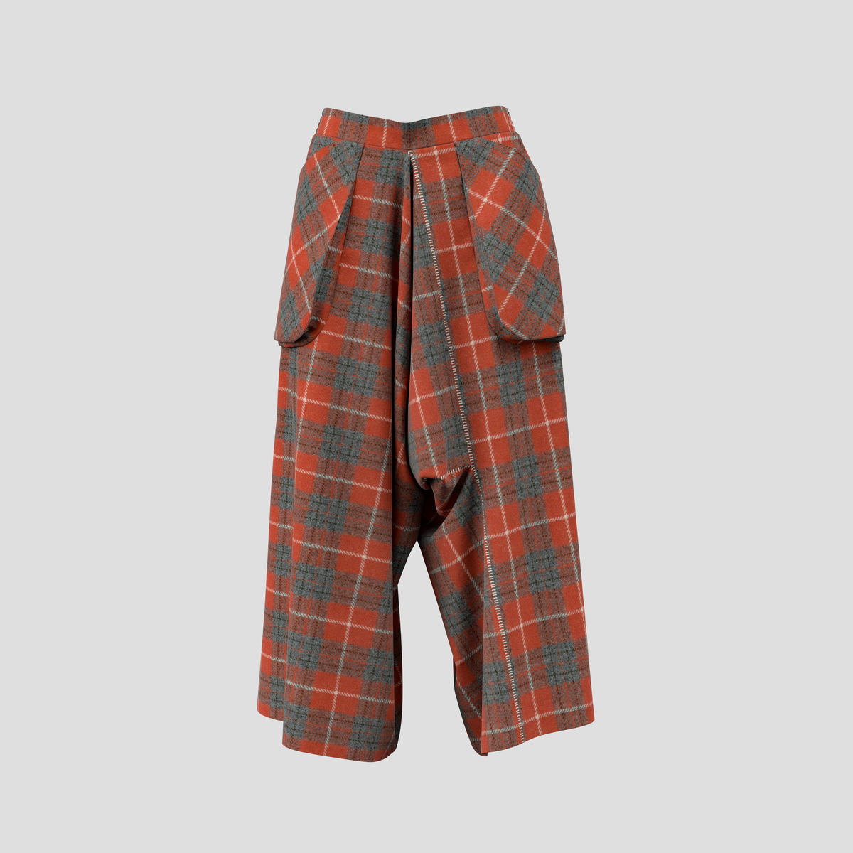 Trailblazing Pants orange and gray checked