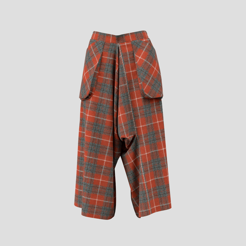 Trailblazing Pants orange and gray checked