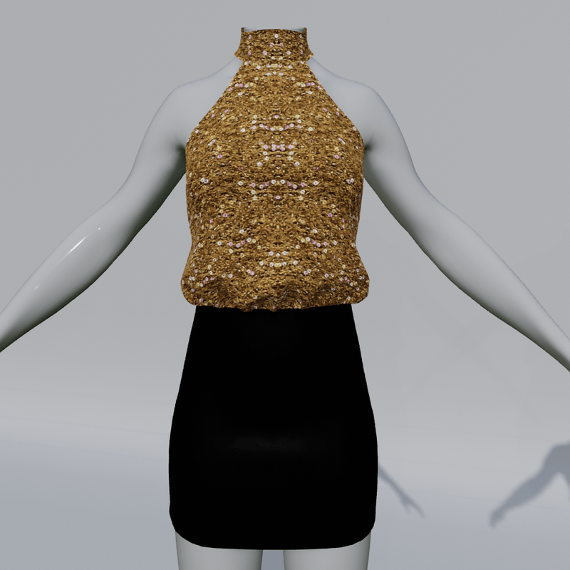EDNA Dress Gold Black