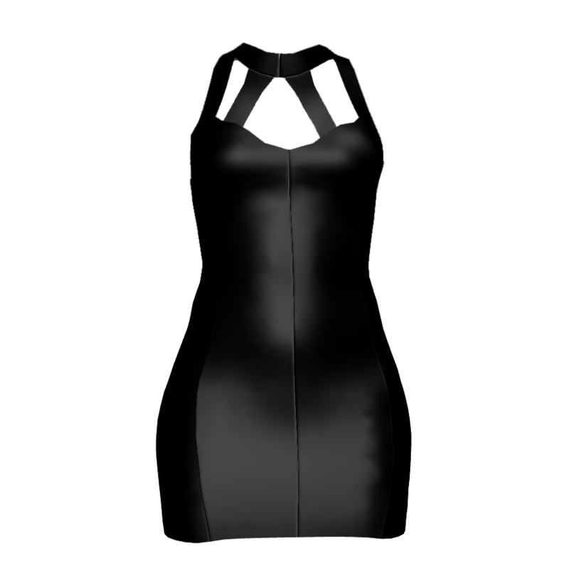 Little Black Latex Dress