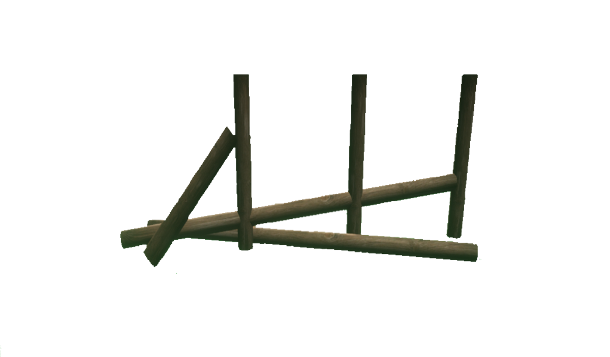 Wooden Broken Down Fence
