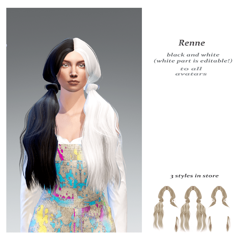 Renne front style-black n white base (the white part is editable!)