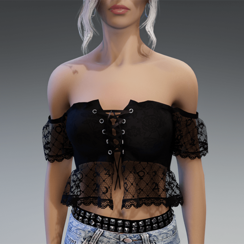 Top "Clara - Planet Goth" in Black