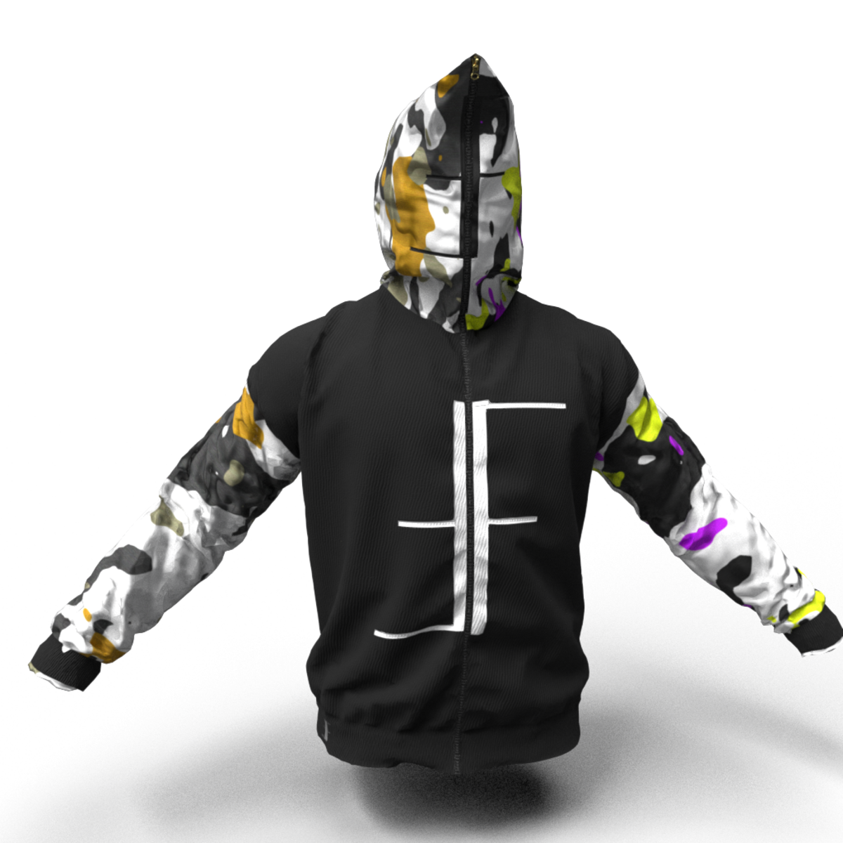 GhostCamo ZipHoodie male